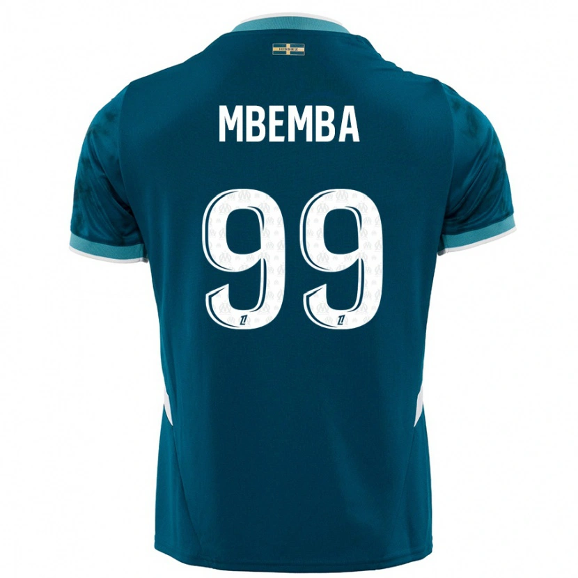 Danxen Bambino Maglia Chancel Mbemba #99 Turchese Blu Kit Gara Away 2024/25 Maglietta