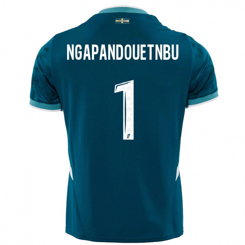 Danxen Bambino Maglia Simon Ngapandouetnbu #1 Turchese Blu Kit Gara Away 2024/25 Maglietta
