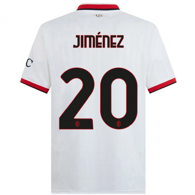 Danxen Bambino Maglia Álex Jiménez #20 Bianco Nero Rosso Kit Gara Away 2024/25 Maglietta
