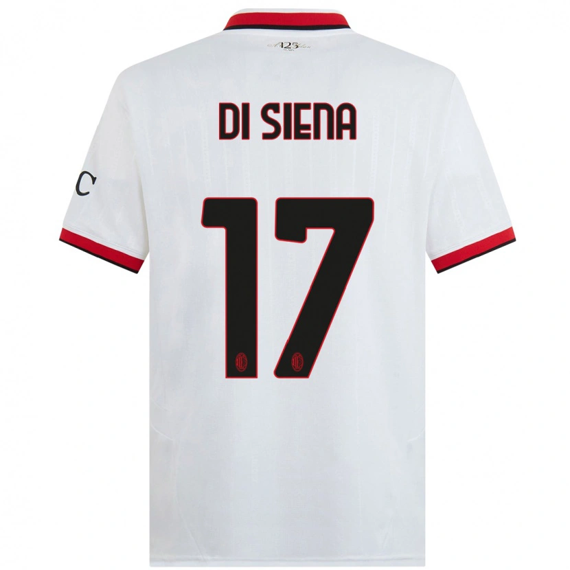 Danxen Bambino Maglia Andrea Di Siena #17 Bianco Nero Rosso Kit Gara Away 2024/25 Maglietta