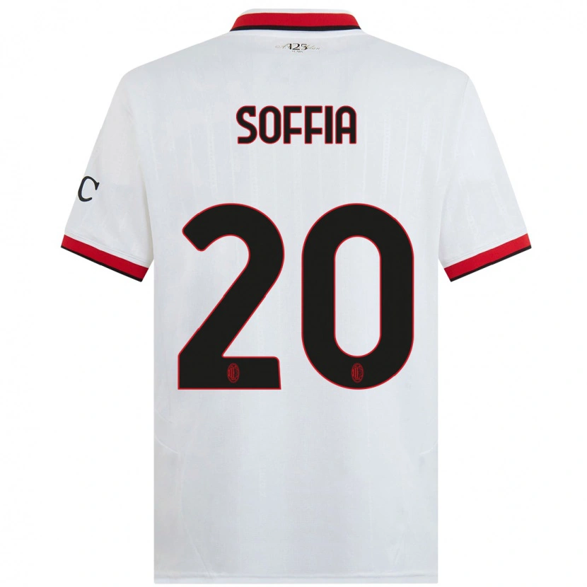 Danxen Bambino Maglia Angelica Soffia #20 Bianco Nero Rosso Kit Gara Away 2024/25 Maglietta