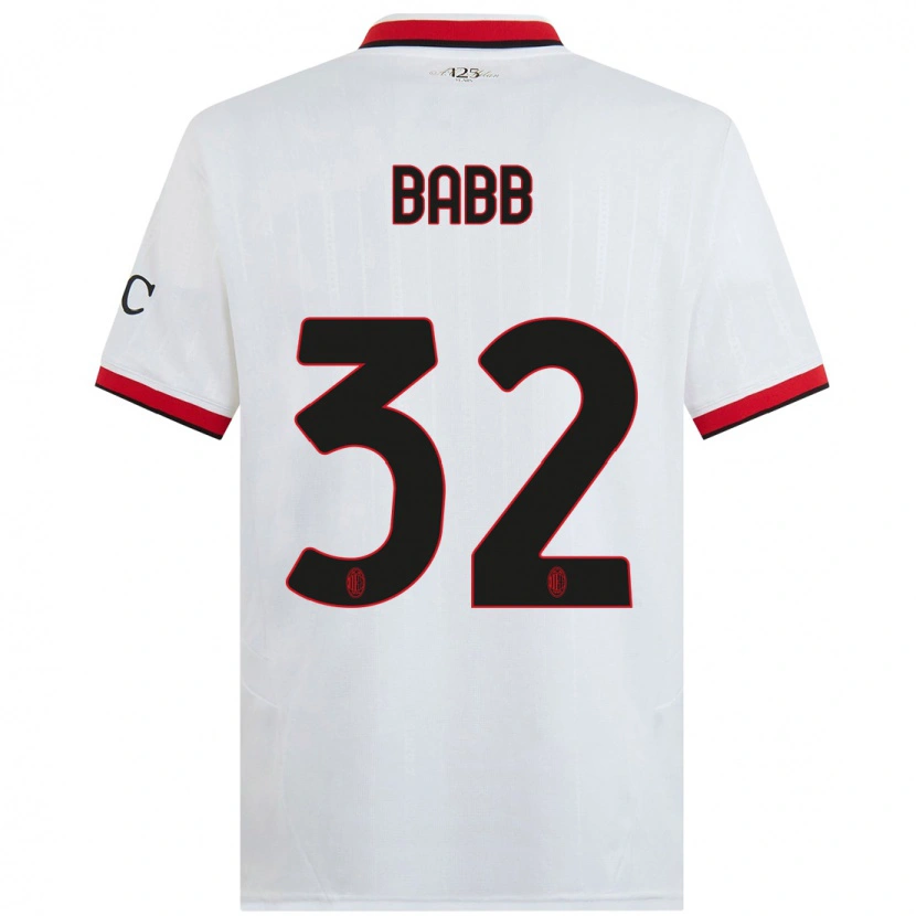 Danxen Bambino Maglia Selena Babb #32 Bianco Nero Rosso Kit Gara Away 2024/25 Maglietta