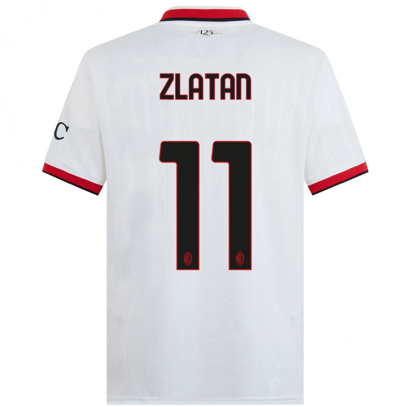 Danxen Bambino Maglia Zlatan Ibrahimovic #11 Bianco Nero Rosso Kit Gara Away 2024/25 Maglietta