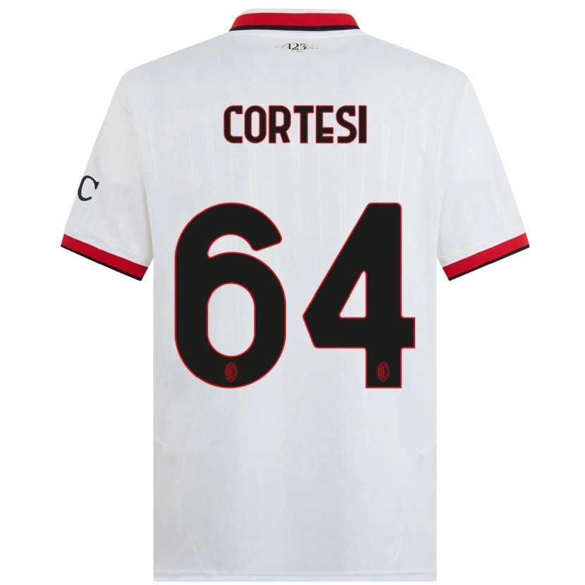 Danxen Bambino Maglia Selena Cortesi #64 Bianco Nero Rosso Kit Gara Away 2024/25 Maglietta
