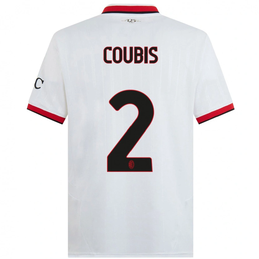 Danxen Bambino Maglia Andrei Coubis #2 Bianco Nero Rosso Kit Gara Away 2024/25 Maglietta
