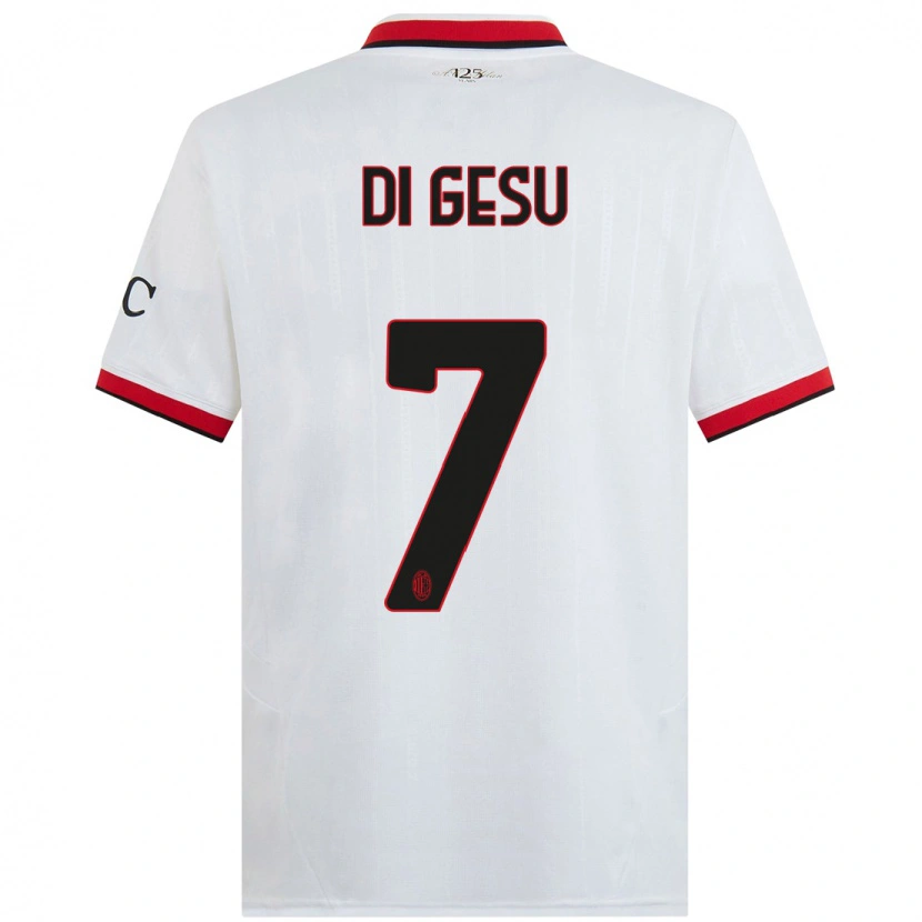 Danxen Bambino Maglia Enrico Di Gesu #7 Bianco Nero Rosso Kit Gara Away 2024/25 Maglietta