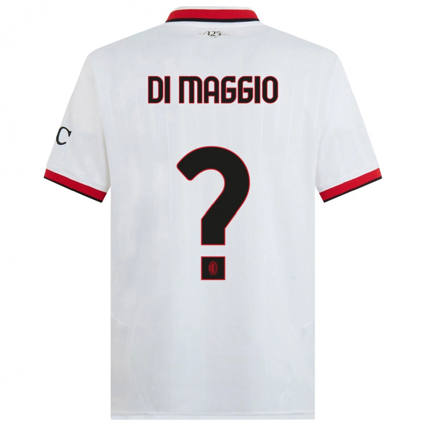 Danxen Bambino Maglia Simone Di Maggio #0 Bianco Nero Rosso Kit Gara Away 2024/25 Maglietta