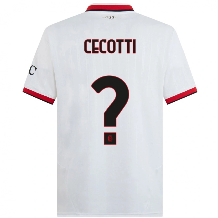 Danxen Bambino Maglia Tommaso Cecotti #0 Bianco Nero Rosso Kit Gara Away 2024/25 Maglietta