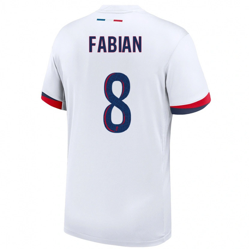 Danxen Bambino Maglia Fabián Ruiz #8 Bianco Blu Rosso Kit Gara Away 2024/25 Maglietta