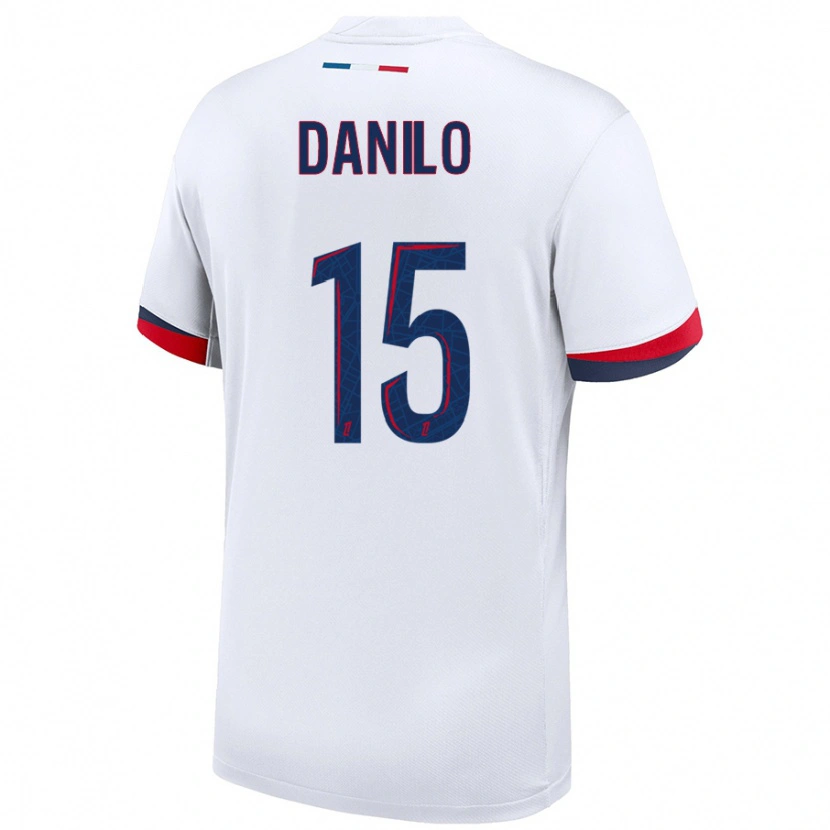 Danxen Bambino Maglia Danilo Pereira #15 Bianco Blu Rosso Kit Gara Away 2024/25 Maglietta