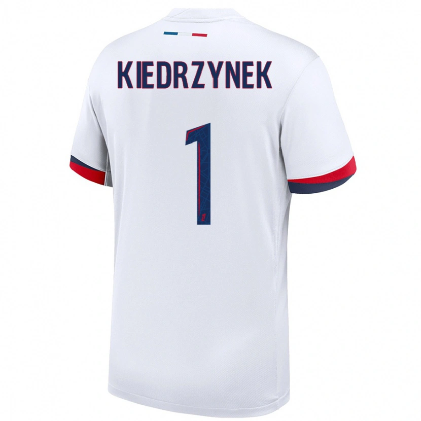 Danxen Bambino Maglia Katarzyna Kiedrzynek #1 Bianco Blu Rosso Kit Gara Away 2024/25 Maglietta