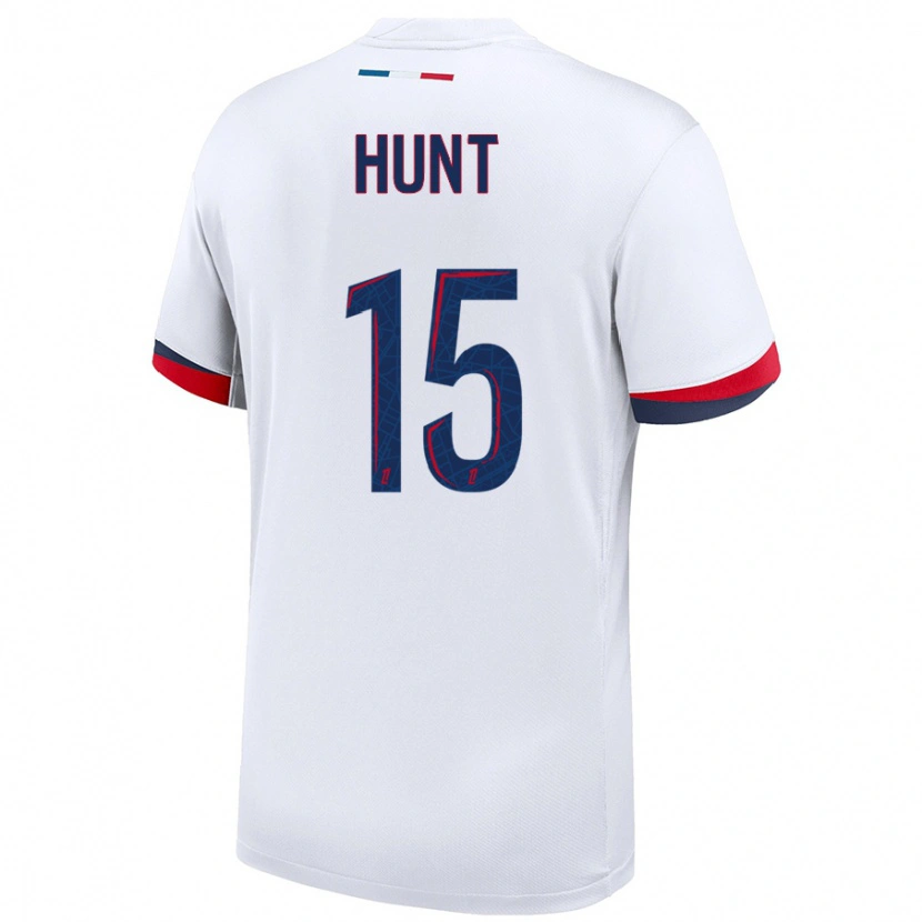 Danxen Bambino Maglia Clare Hunt #15 Bianco Blu Rosso Kit Gara Away 2024/25 Maglietta