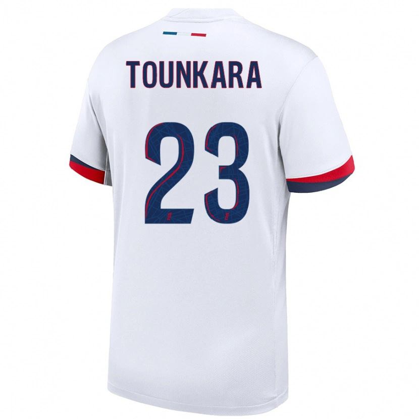 Danxen Bambino Maglia Aïssatou Tounkara #23 Bianco Blu Rosso Kit Gara Away 2024/25 Maglietta