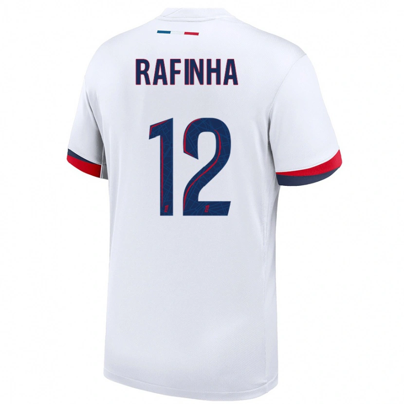 Danxen Bambino Maglia Rafinha #12 Bianco Blu Rosso Kit Gara Away 2024/25 Maglietta