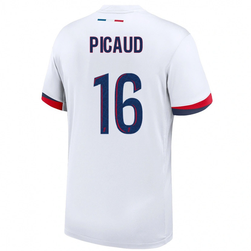 Danxen Bambino Maglia Constance Picaud #16 Bianco Blu Rosso Kit Gara Away 2024/25 Maglietta