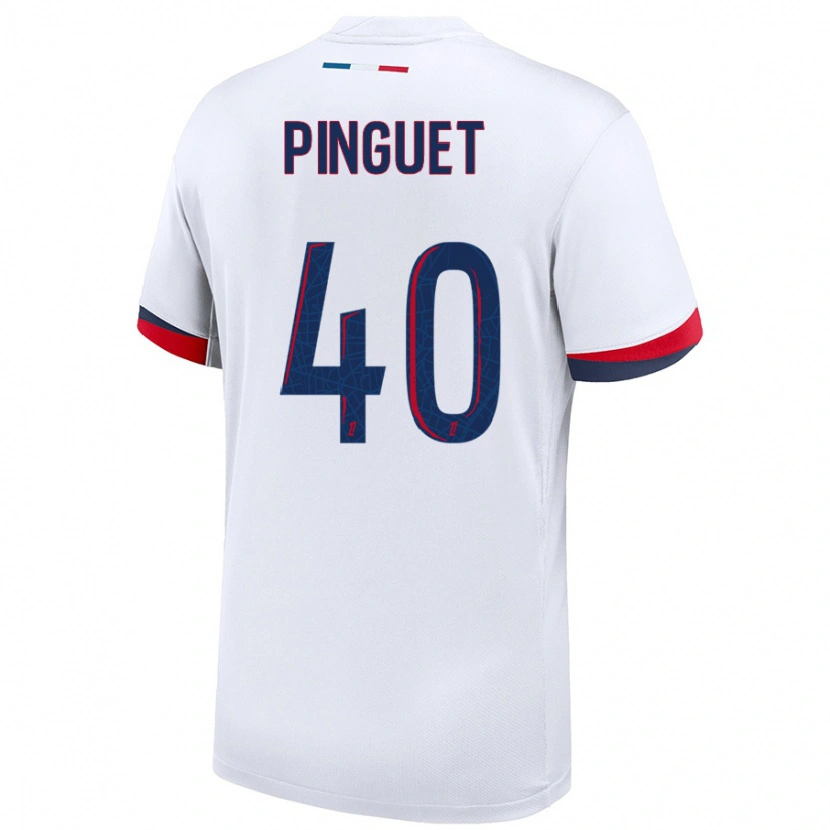 Danxen Bambino Maglia Alice Pinguet #40 Bianco Blu Rosso Kit Gara Away 2024/25 Maglietta