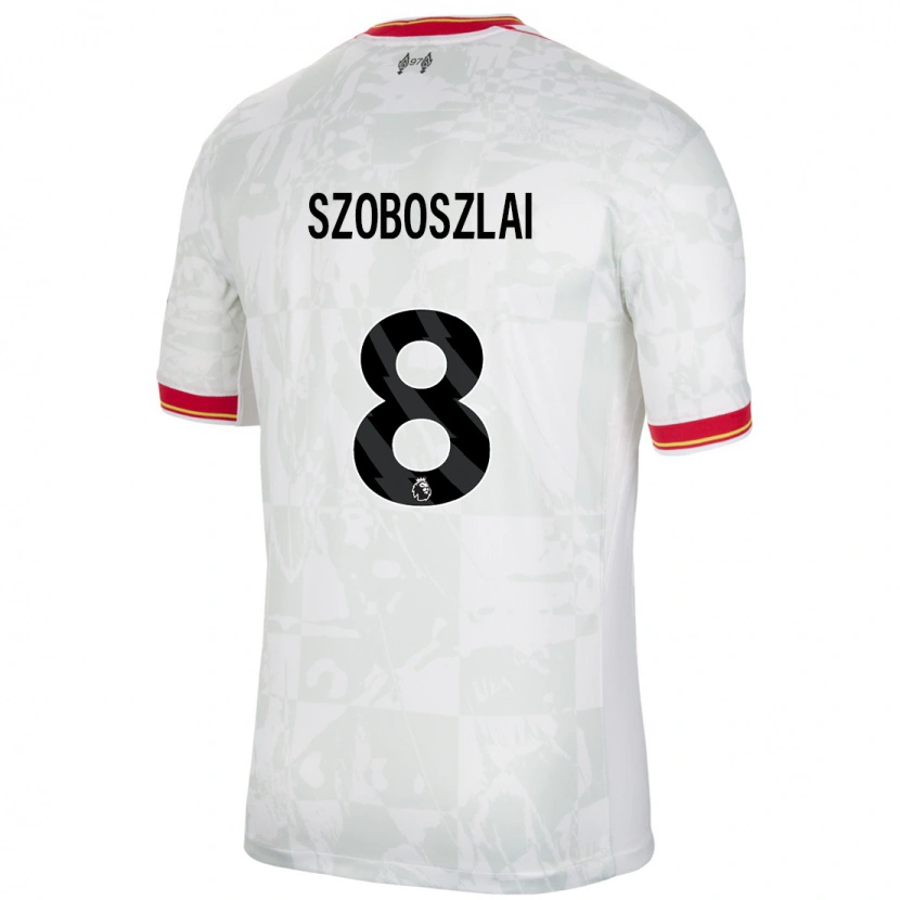 Danxen Bambino Maglia Dominik Szoboszlai #8 Bianco Rosso Nero Kit Gara Third 2024/25 Maglietta