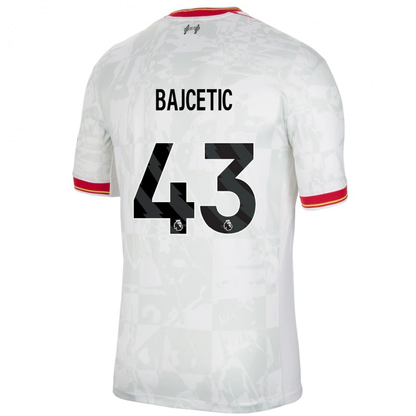Danxen Bambino Maglia Stefan Bajcetic #43 Bianco Rosso Nero Kit Gara Third 2024/25 Maglietta