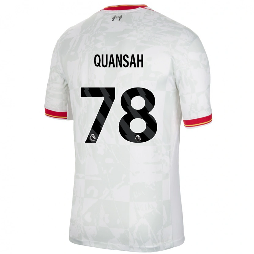 Danxen Bambino Maglia Jarell Quansah #78 Bianco Rosso Nero Kit Gara Third 2024/25 Maglietta