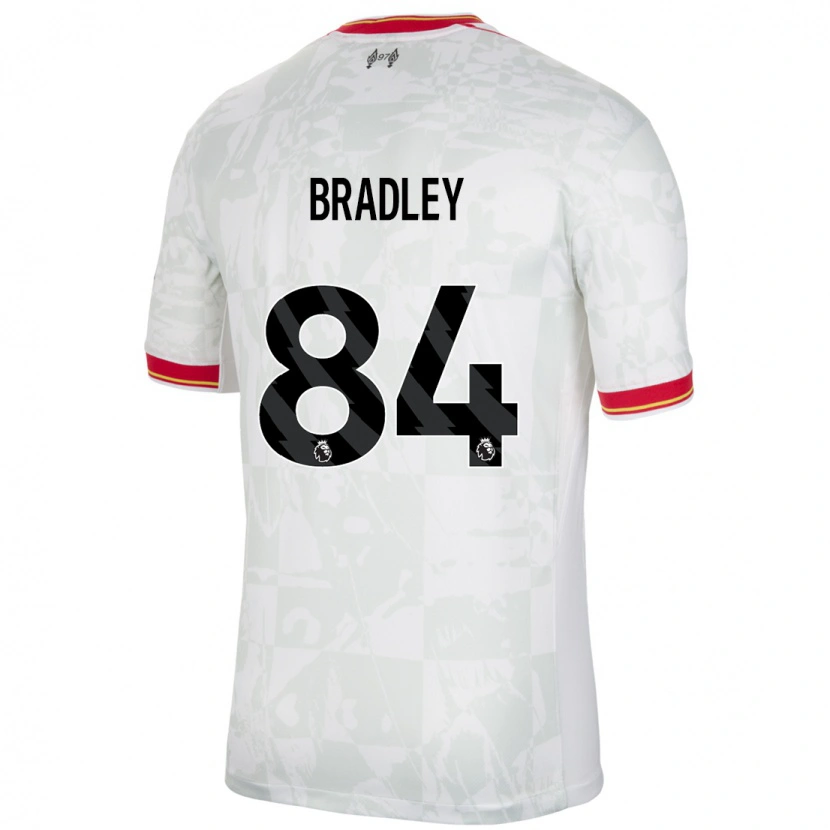 Danxen Bambino Maglia Conor Bradley #84 Bianco Rosso Nero Kit Gara Third 2024/25 Maglietta