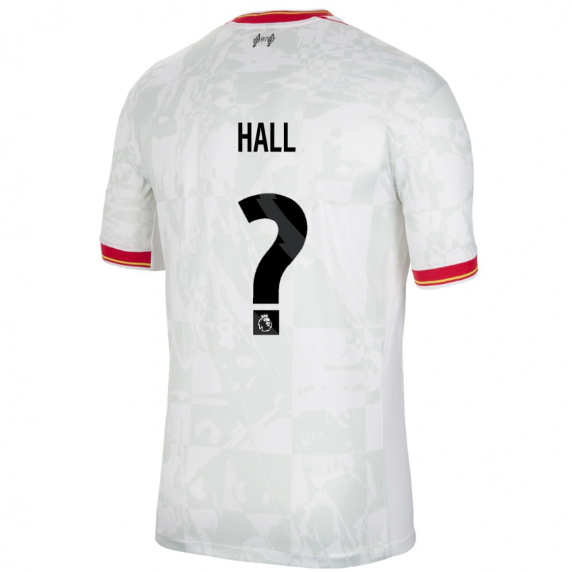 Danxen Bambino Maglia Bailey Hall #0 Bianco Rosso Nero Kit Gara Third 2024/25 Maglietta