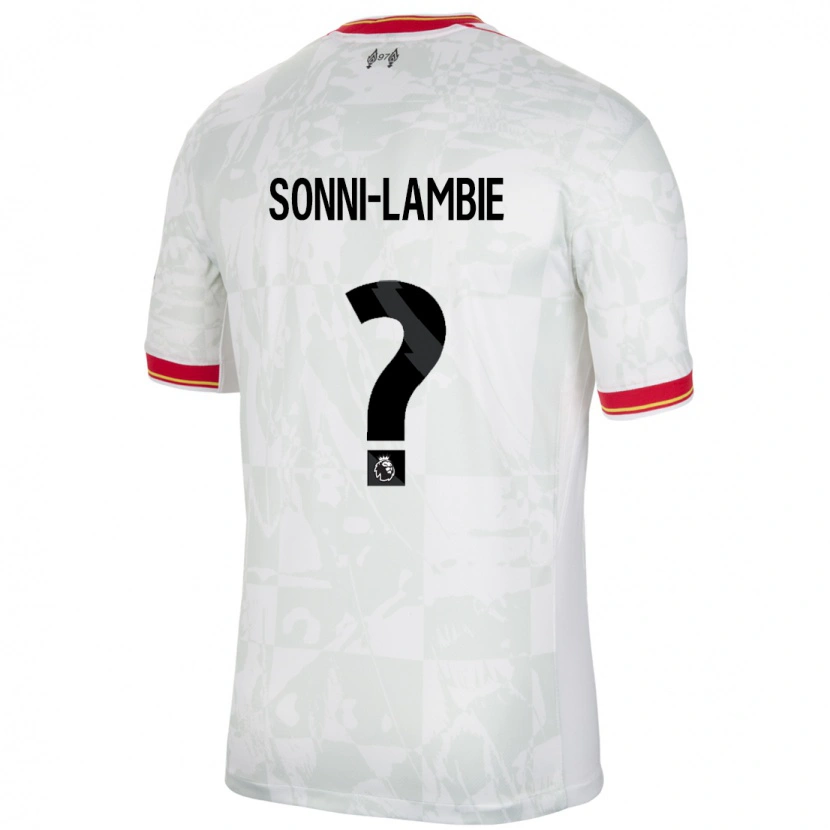Danxen Bambino Maglia Joshua Sonni-Lambie #0 Bianco Rosso Nero Kit Gara Third 2024/25 Maglietta