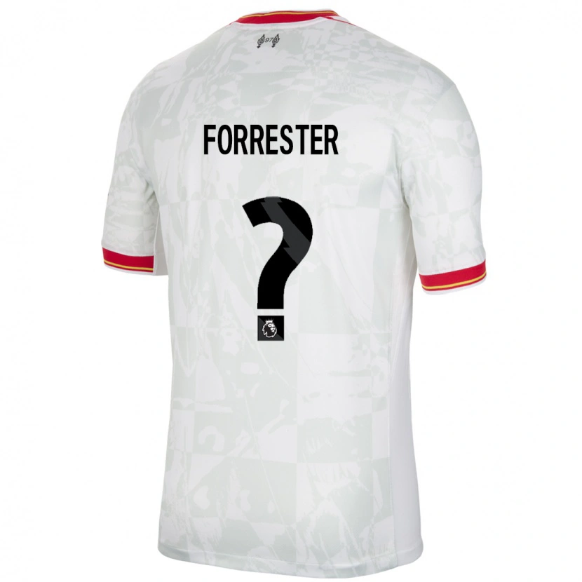 Danxen Bambino Maglia Lamore Forrester #0 Bianco Rosso Nero Kit Gara Third 2024/25 Maglietta