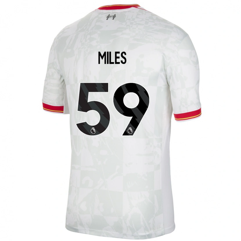 Danxen Bambino Maglia Terence Miles #59 Bianco Rosso Nero Kit Gara Third 2024/25 Maglietta