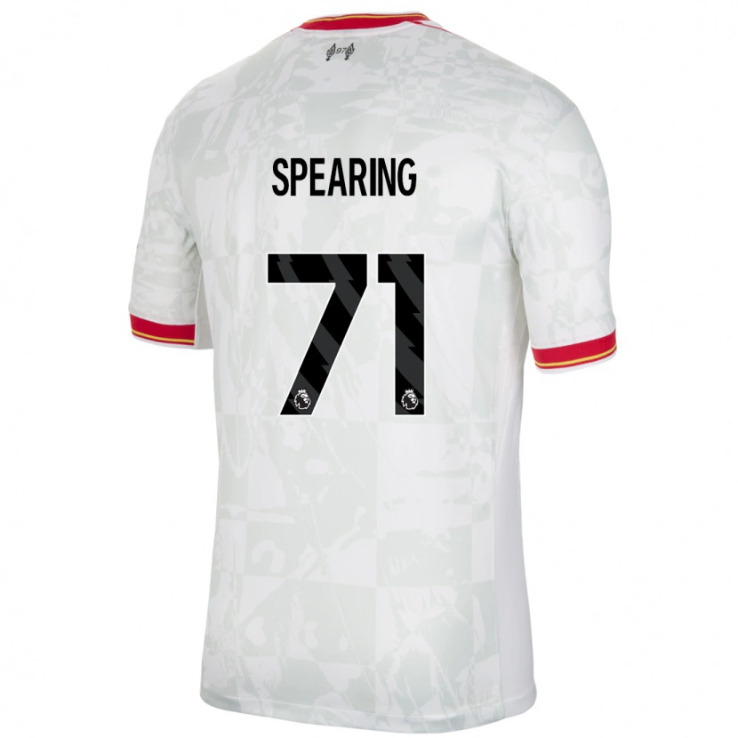 Danxen Bambino Maglia Jay Spearing #71 Bianco Rosso Nero Kit Gara Third 2024/25 Maglietta