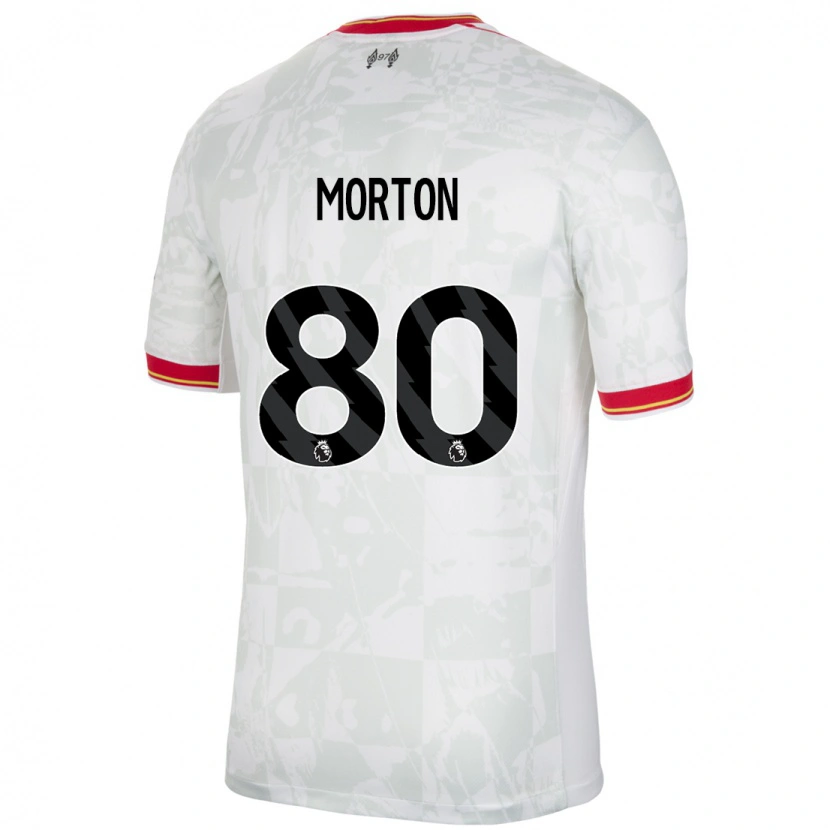 Danxen Bambino Maglia Tyler Morton #80 Bianco Rosso Nero Kit Gara Third 2024/25 Maglietta