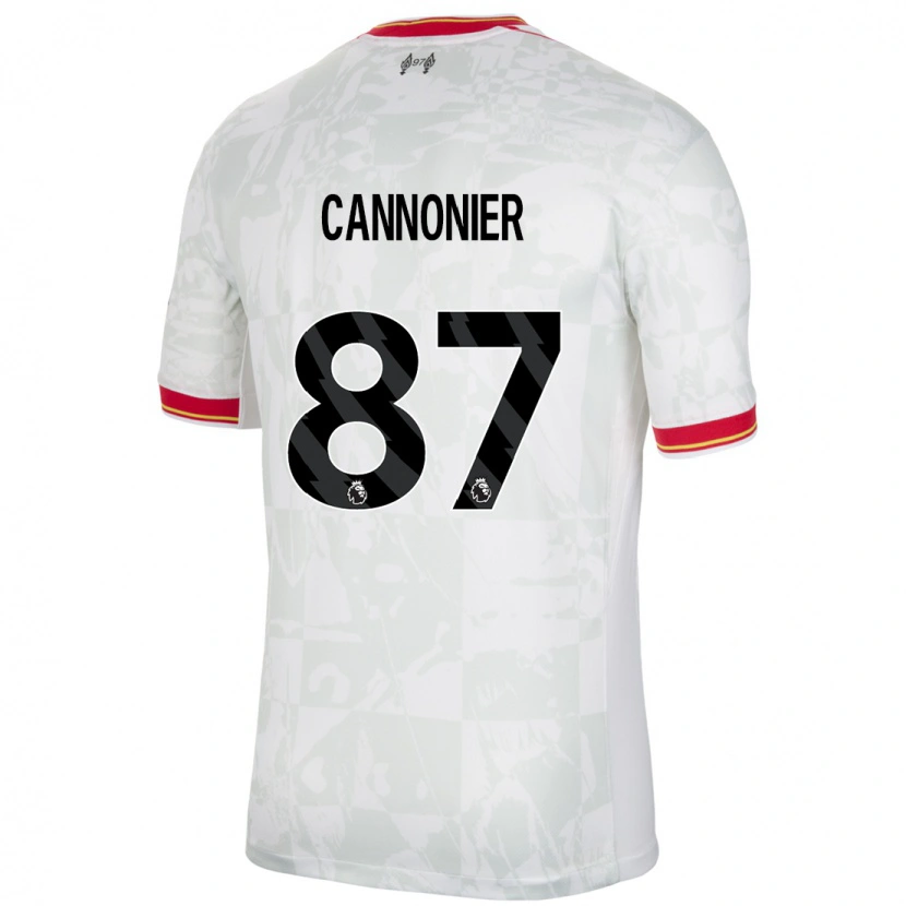 Danxen Bambino Maglia Oakley Cannonier #87 Bianco Rosso Nero Kit Gara Third 2024/25 Maglietta