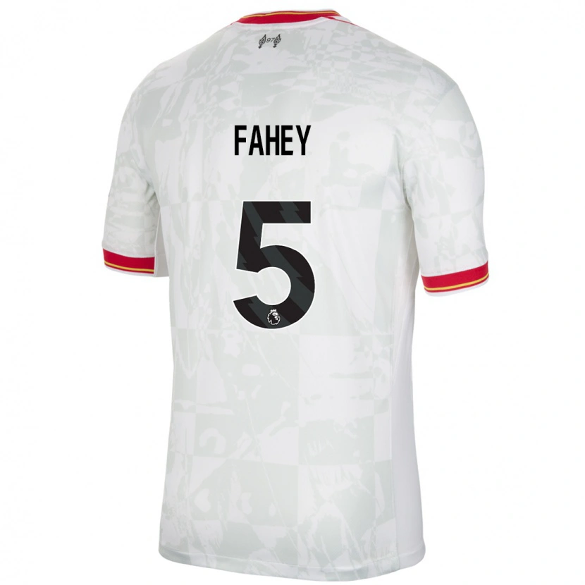 Danxen Bambino Maglia Niamh Fahey #5 Bianco Rosso Nero Kit Gara Third 2024/25 Maglietta