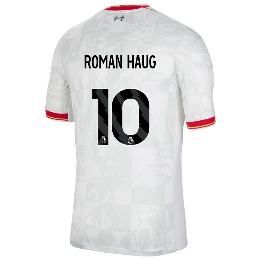 Danxen Bambino Maglia Sophie Román Haug #10 Bianco Rosso Nero Kit Gara Third 2024/25 Maglietta