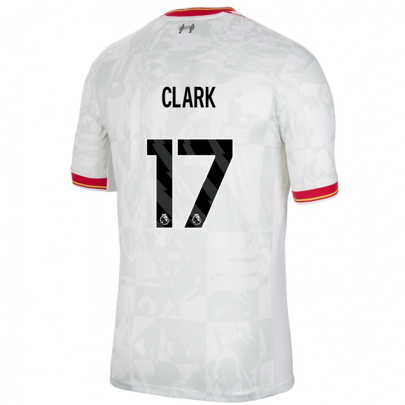 Danxen Bambino Maglia Jenna Clark #17 Bianco Rosso Nero Kit Gara Third 2024/25 Maglietta