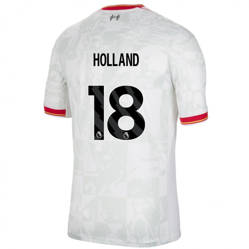 Danxen Bambino Maglia Ceri Holland #18 Bianco Rosso Nero Kit Gara Third 2024/25 Maglietta