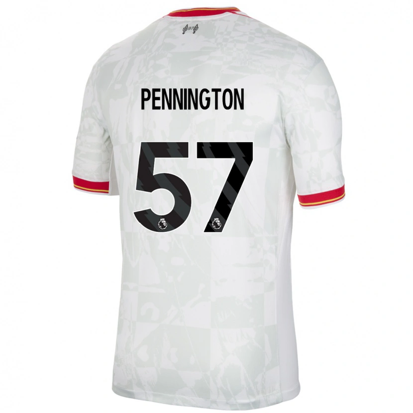 Danxen Bambino Maglia Cody Pennington #57 Bianco Rosso Nero Kit Gara Third 2024/25 Maglietta