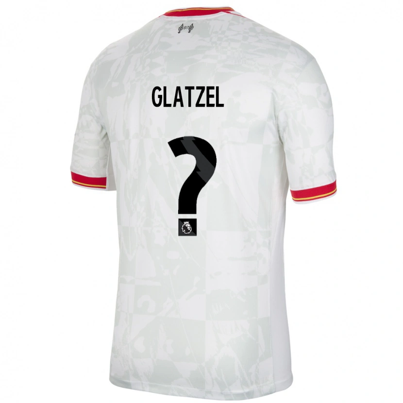 Danxen Bambino Maglia Paul Glatzel #0 Bianco Rosso Nero Kit Gara Third 2024/25 Maglietta
