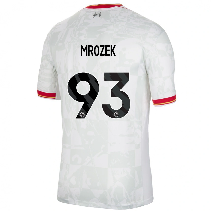Danxen Bambino Maglia Fabian Mrozek #93 Bianco Rosso Nero Kit Gara Third 2024/25 Maglietta
