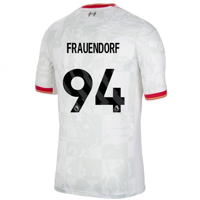 Danxen Bambino Maglia Melkamu Frauendorf #94 Bianco Rosso Nero Kit Gara Third 2024/25 Maglietta