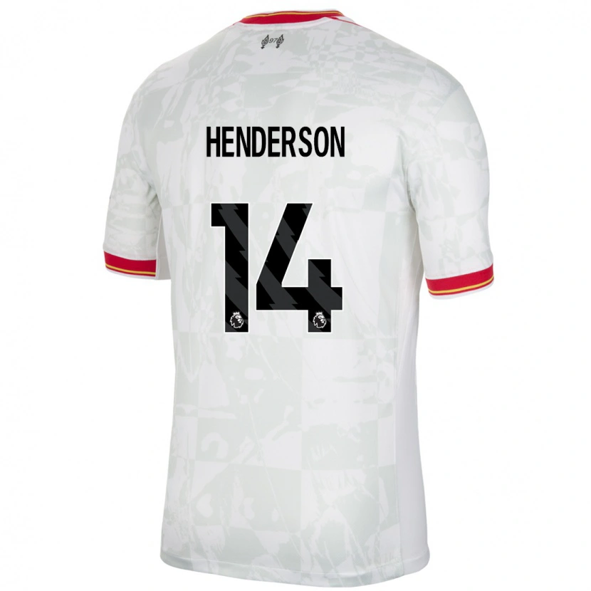 Danxen Bambino Maglia Henderson #14 Bianco Rosso Nero Kit Gara Third 2024/25 Maglietta