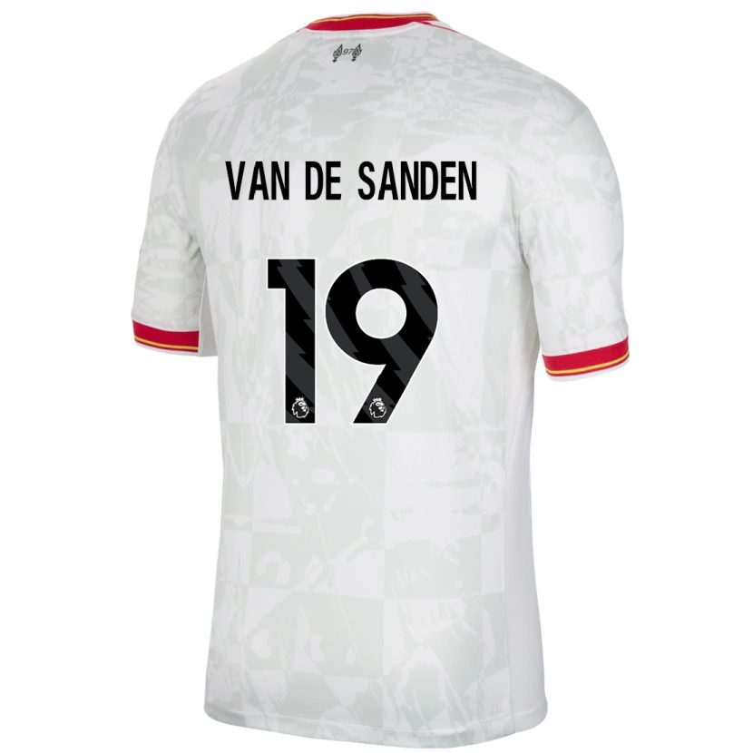 Danxen Bambino Maglia Shanice Van De Sanden #19 Bianco Rosso Nero Kit Gara Third 2024/25 Maglietta