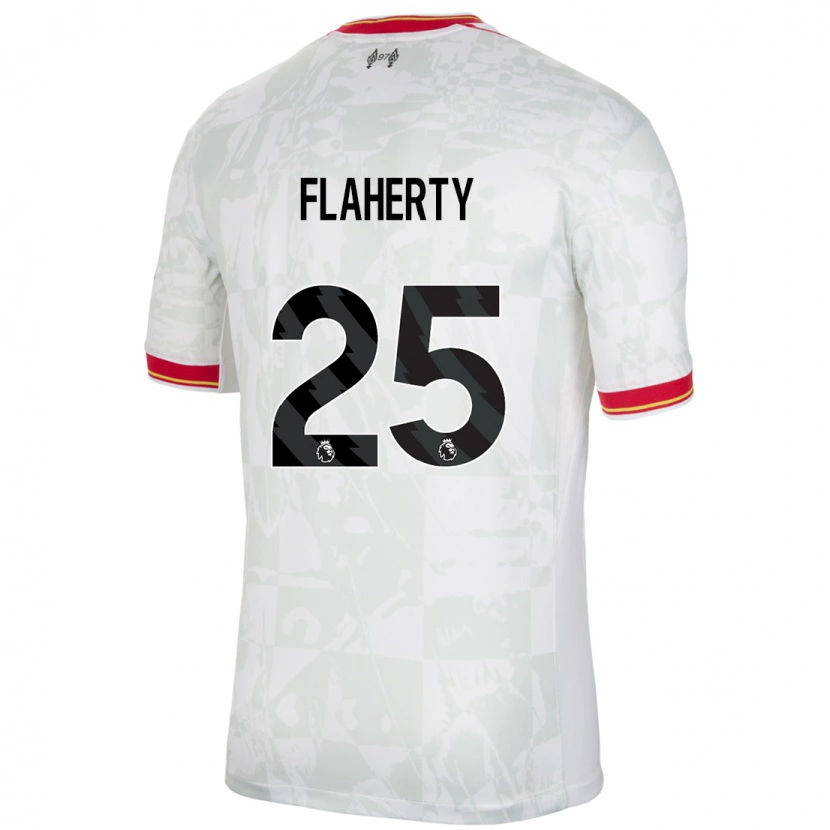 Danxen Bambino Maglia Gilly Flaherty #25 Bianco Rosso Nero Kit Gara Third 2024/25 Maglietta
