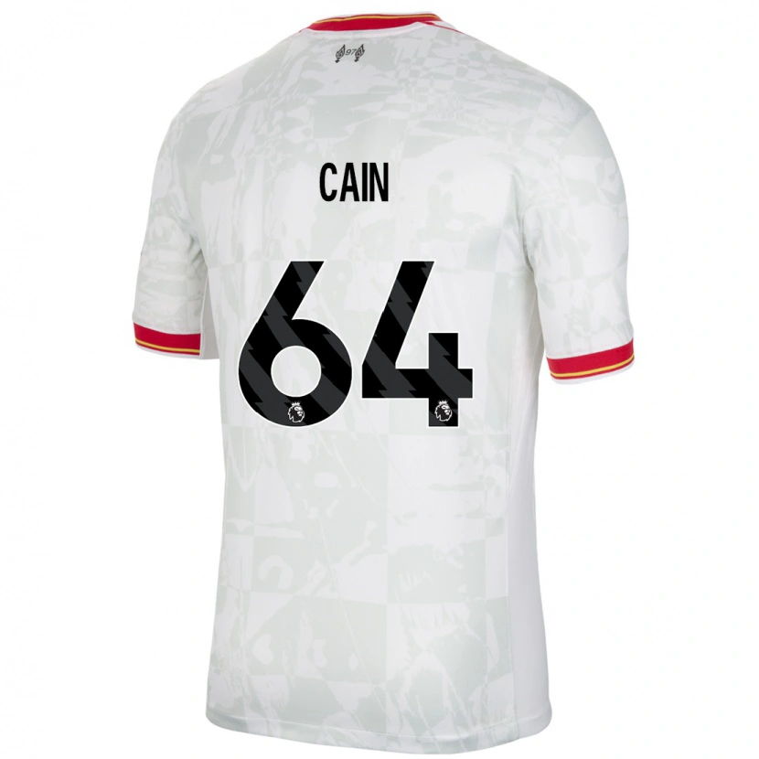 Danxen Bambino Maglia Jake Cain #64 Bianco Rosso Nero Kit Gara Third 2024/25 Maglietta