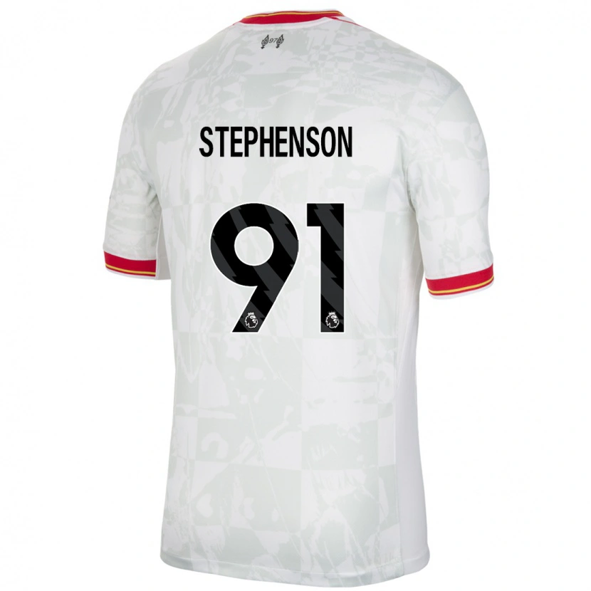 Danxen Bambino Maglia Luca Stephenson #91 Bianco Rosso Nero Kit Gara Third 2024/25 Maglietta