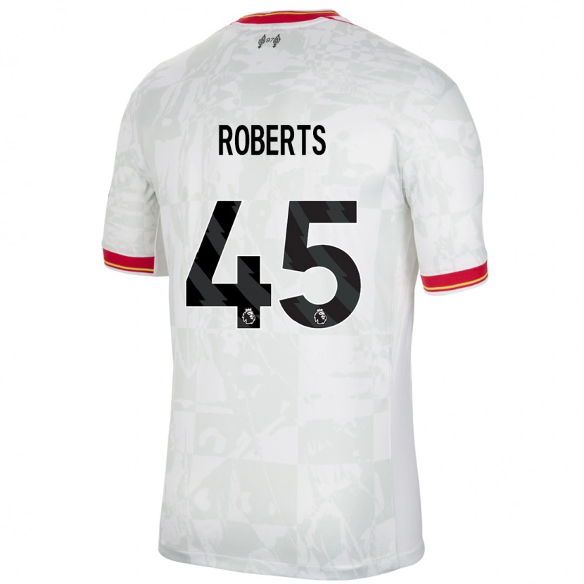 Danxen Bambino Maglia Iwan Roberts #45 Bianco Rosso Nero Kit Gara Third 2024/25 Maglietta