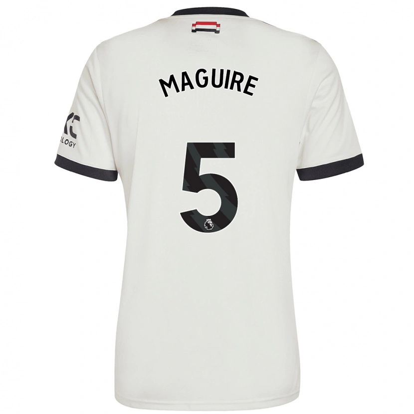 Danxen Bambino Maglia Harry Maguire #5 Bianco Sporco Kit Gara Third 2024/25 Maglietta