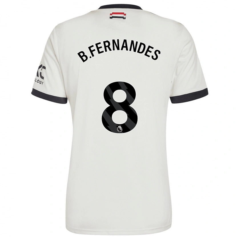 Danxen Bambino Maglia Bruno Fernandes #8 Bianco Sporco Kit Gara Third 2024/25 Maglietta