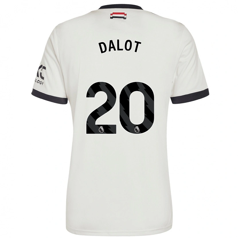 Danxen Bambino Maglia Diogo Dalot #20 Bianco Sporco Kit Gara Third 2024/25 Maglietta