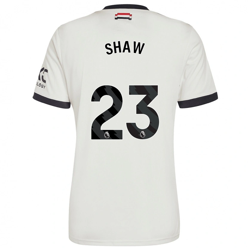 Danxen Bambino Maglia Luke Shaw #23 Bianco Sporco Kit Gara Third 2024/25 Maglietta