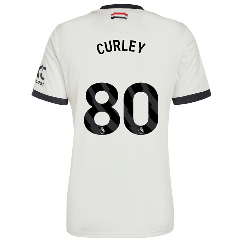 Danxen Bambino Maglia Ruben Curley #80 Bianco Sporco Kit Gara Third 2024/25 Maglietta